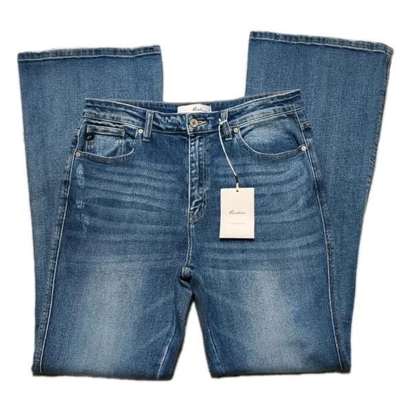 NWT KanCan Luke High Rise Flare Jeans Women's 31" Distressed Faded Stretch NEW! - Picture 3 of 10